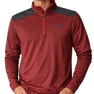 The North Face FlashDry Quarter Zip Pullover XL‎ Red Heather Performance Fleece